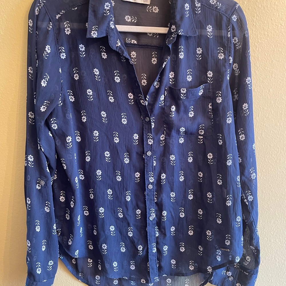 Abercrombie & Fitch Dark Blue Floral Top